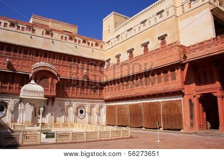 Main Courtyard Of Junagarh Fort, Bikaner, India