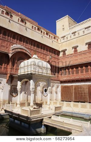 Main Courtyard Of Junagarh Fort, Bikaner, India