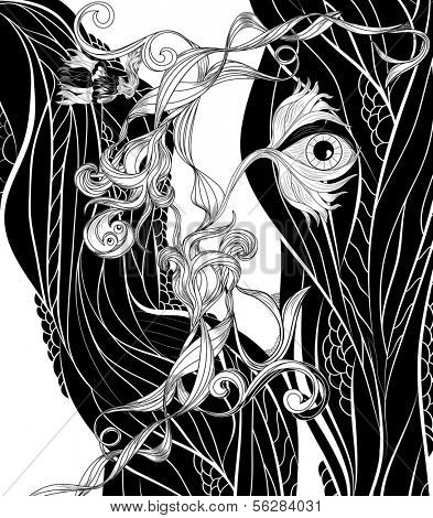 bizarre doodle plant with eye