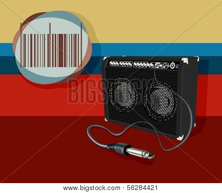 amplifier on bright background