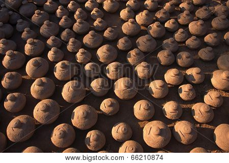 Traditional handmade clay moneybox
