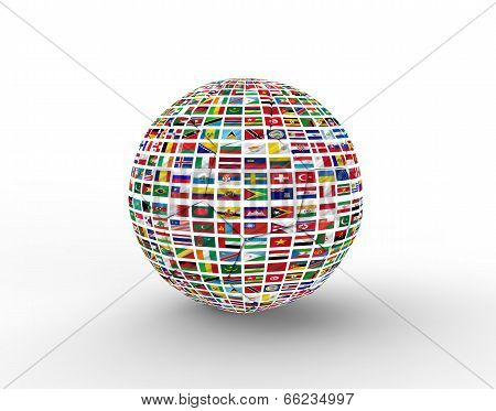 soccer ball with flag