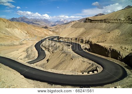 The New Road In The Himalayas Mountains