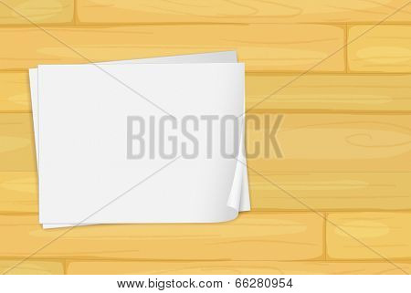 Illustration of a wooden floor with empty bondpapers