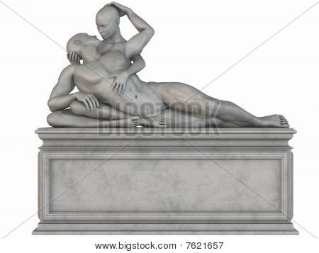 Female and Male Stone Statue