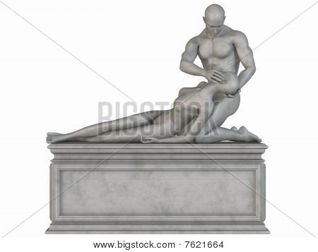 Female and Male Stone Statue