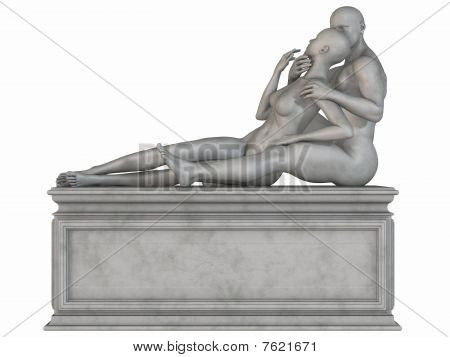 Female and Male Stone Statue