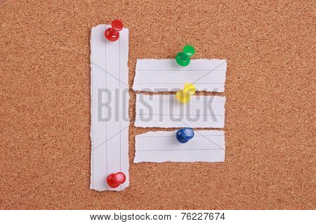 Blank Note Paper Pinned On Cork