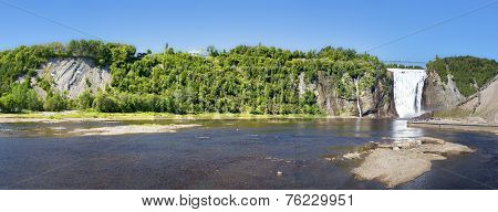 A panorama of Montmorency Falls, Quebec City, Canada