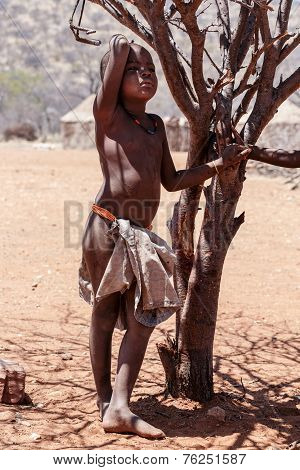 Unidentified Child Himba Tribe In Namibia