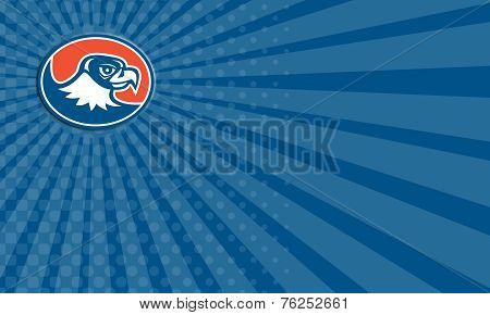 Business Card Falcon Head Side Oval Retro