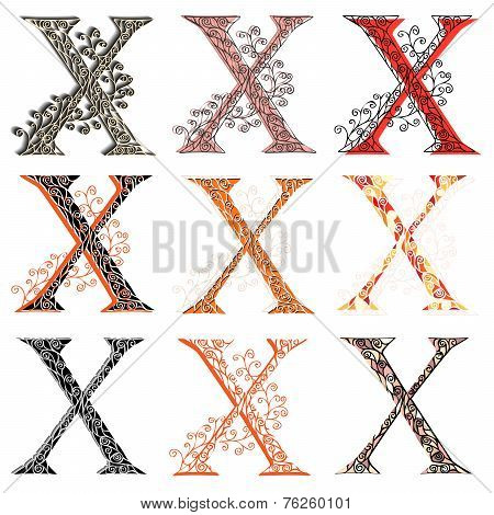 Various Combination Fishnet Letter X.