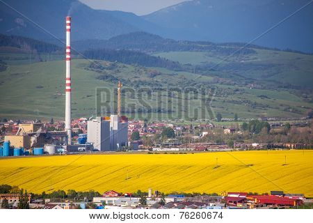 Factory Mondi In Town Ruzomberok, Slovakia