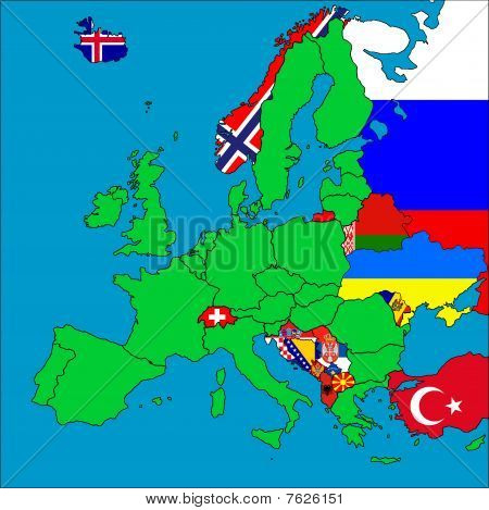 Mapa členských zemí mimo eu