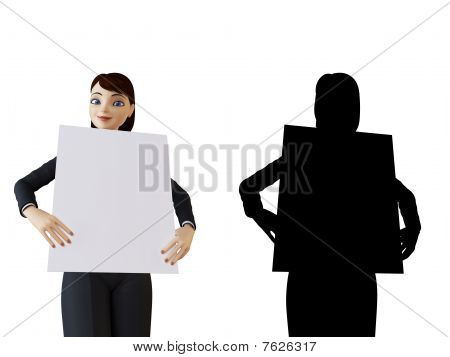 แผง businesswoman และสีขาว