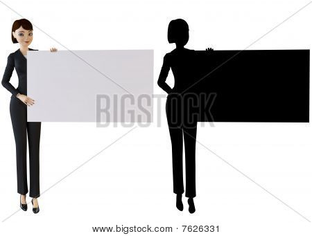 แผง businesswoman และสีขาว