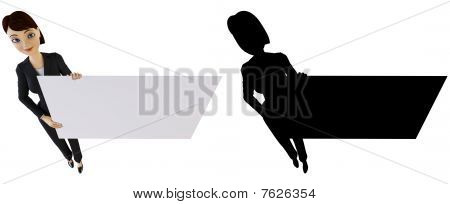 แผง businesswoman และสีขาว