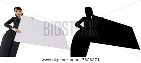 แผง businesswoman และสีขาว