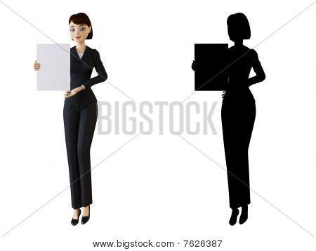 แผง businesswoman และสีขาว