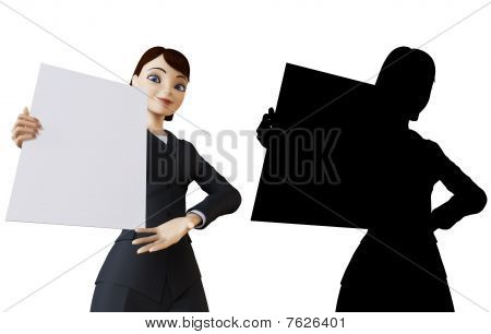 แผง businesswoman และสีขาว