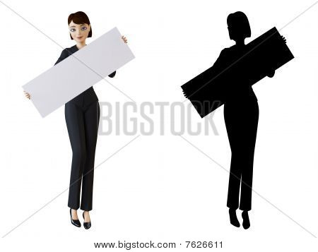 แผง businesswoman และสีขาว
