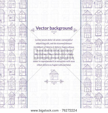 Contour houses vector background with pace for text