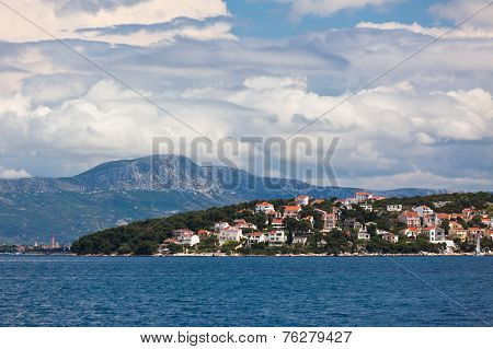 Ciovo Island, Trogir Area, Croatia View From The Sea.