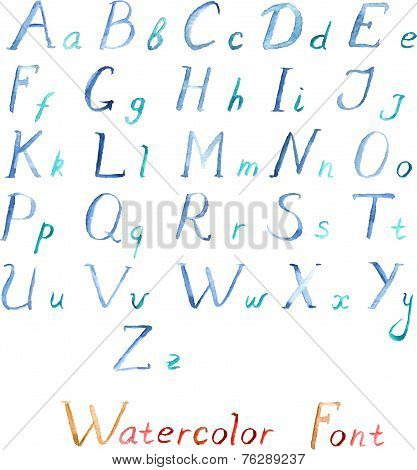 Watercolor vector alphabet