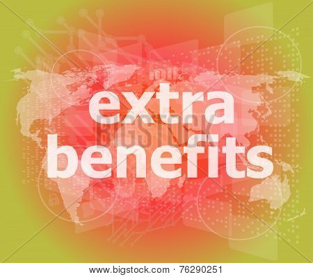 Extra Benefits Slogan Poster Concept. Financial Support Message Design