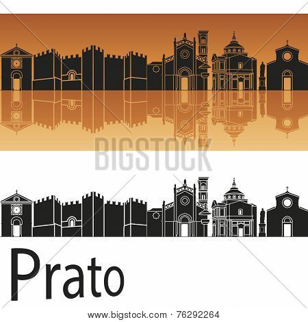 Prato Skyline In Orange Background