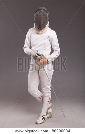 Female fencer with sword