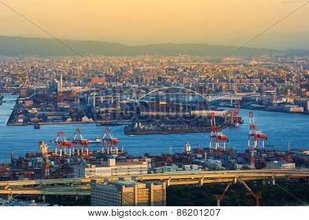 Osaka Bay - an Industrial District in Osaka City, Japan