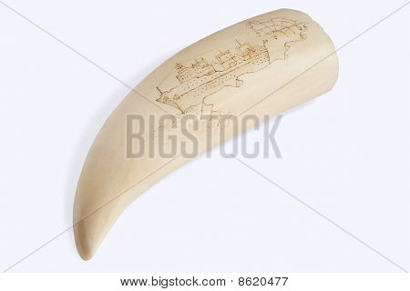 Diente de ballena con un cuadro