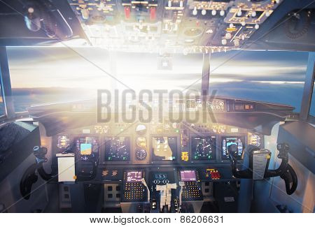 Aircraft in the sunset