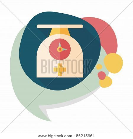 Weight Scales Flat Icon With Long Shadow,eps10