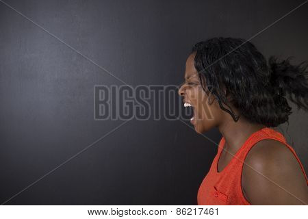 Angry South African Or African American Woman Teacher Shouting