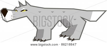 Angry gray wolf