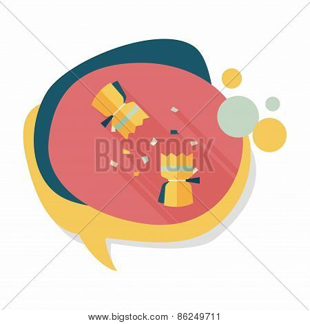 Christmas Cracker Flat Icon With Long Shadow,eps10