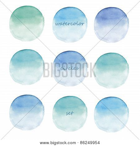 Watercolor circles set