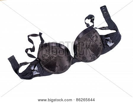Black bra isolated on white background
