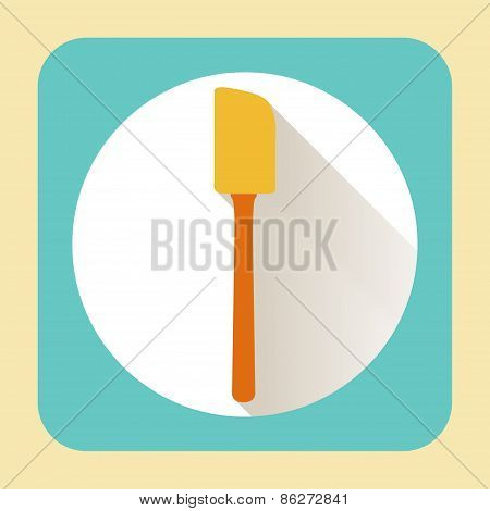 Kitchen Ware Beater. Vector Flat Icon With Long Shadow