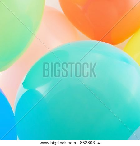 Close-up inflated balloon composition