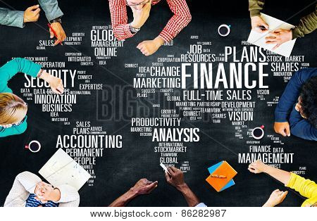 Finanace Security Global Analysis Management Accounting Concept