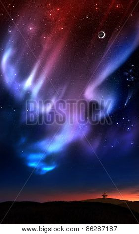 Auroras Over The Hills
