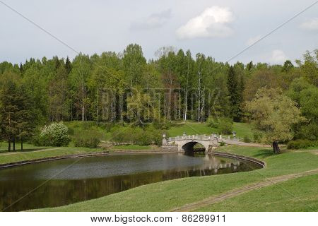 Landscape with Lake and Bridge