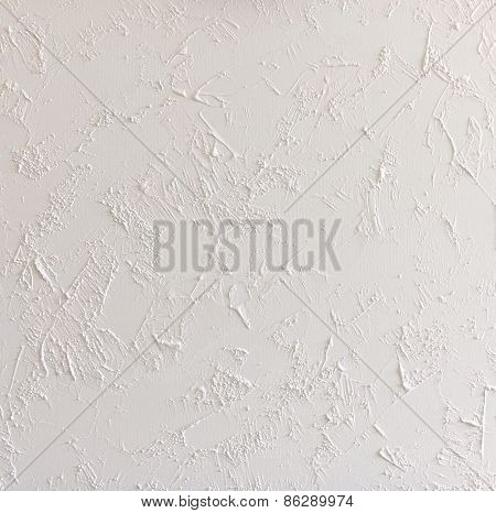 White Abstract Structured Background Wall With Rough Stucco Pattern