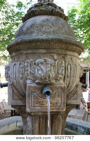 Ancient Fountain In Provence