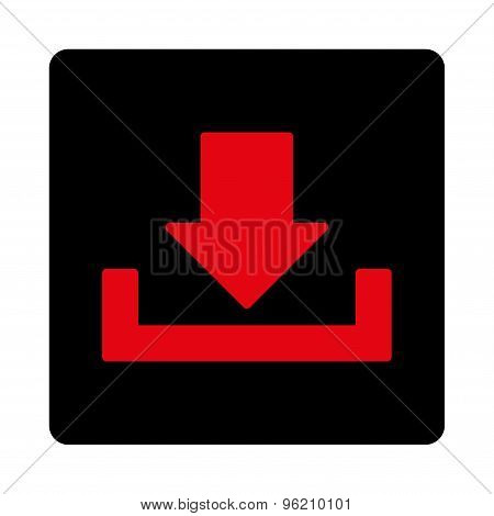 Download flat intensive red and black colors rounded button