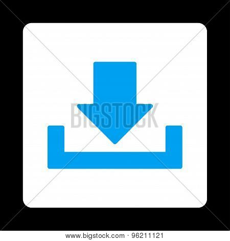 Download flat blue and white colors rounded button