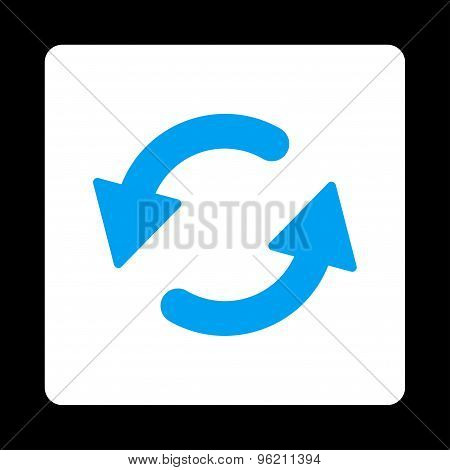 Refresh Ccw flat blue and white colors rounded button